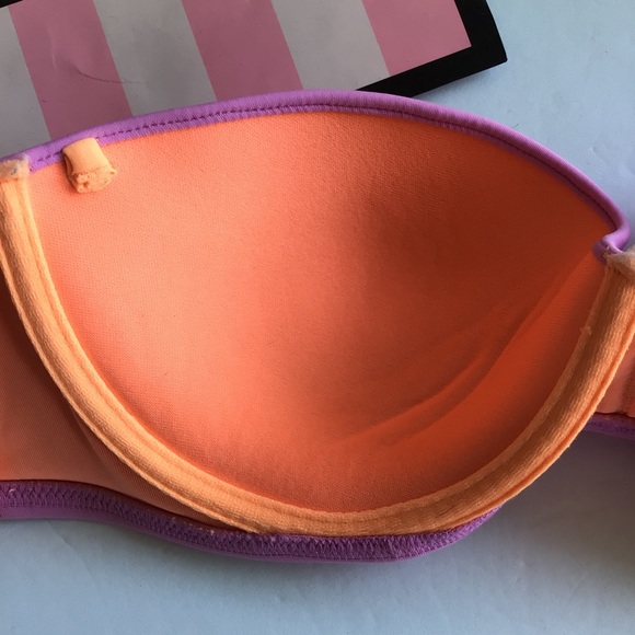 VICTORIAS SECRET STRAPLESS PURPLE BIKINI TOP NWOT SIZE 34C - Picture 15 of 16